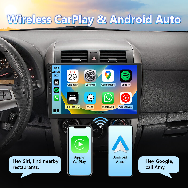 10.1” QLED Double Din CarPlay & Android Auto Car Radio | Eonon
